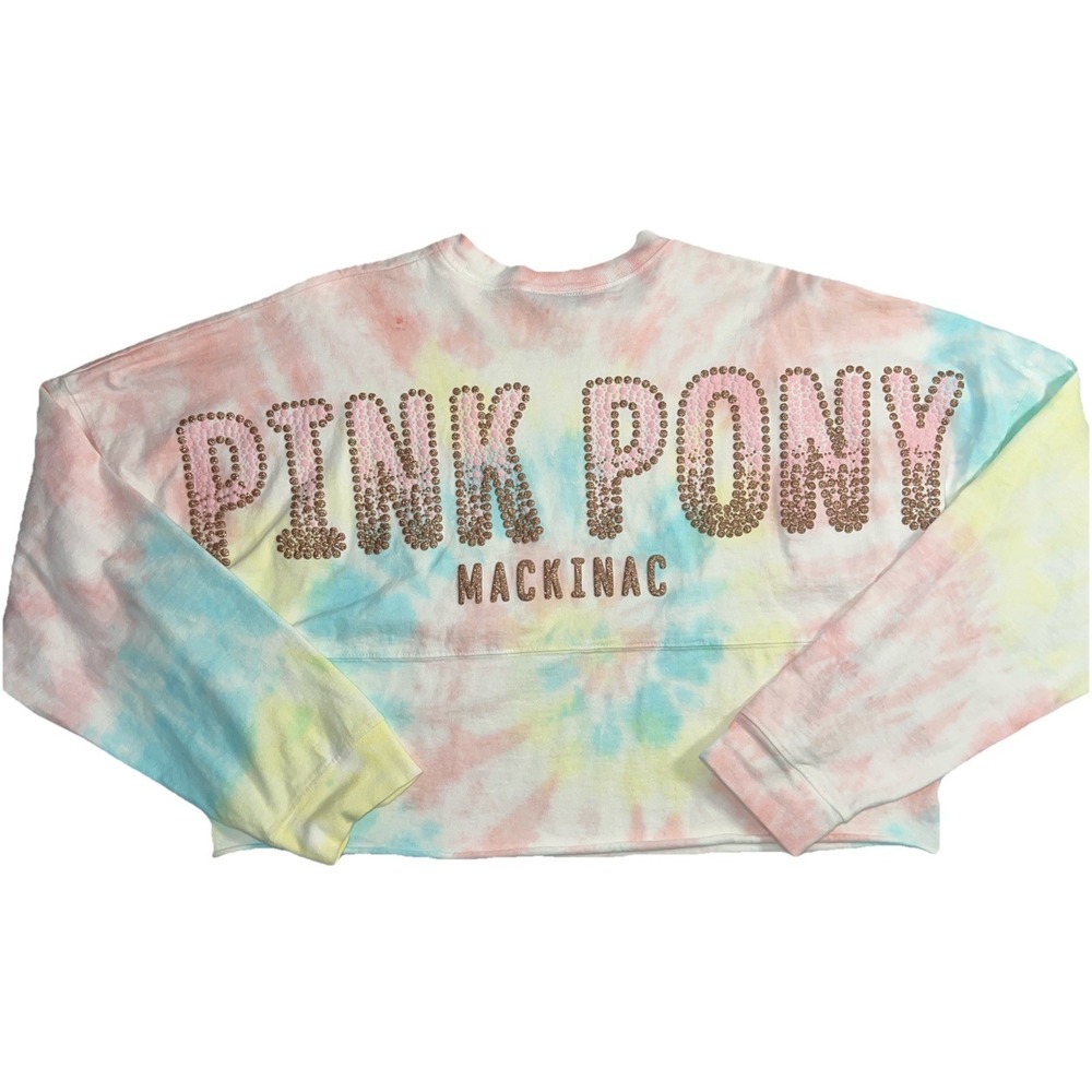Spirit Jersey Women's Pink Pony "Mackinac" cropped sweater Size Medium